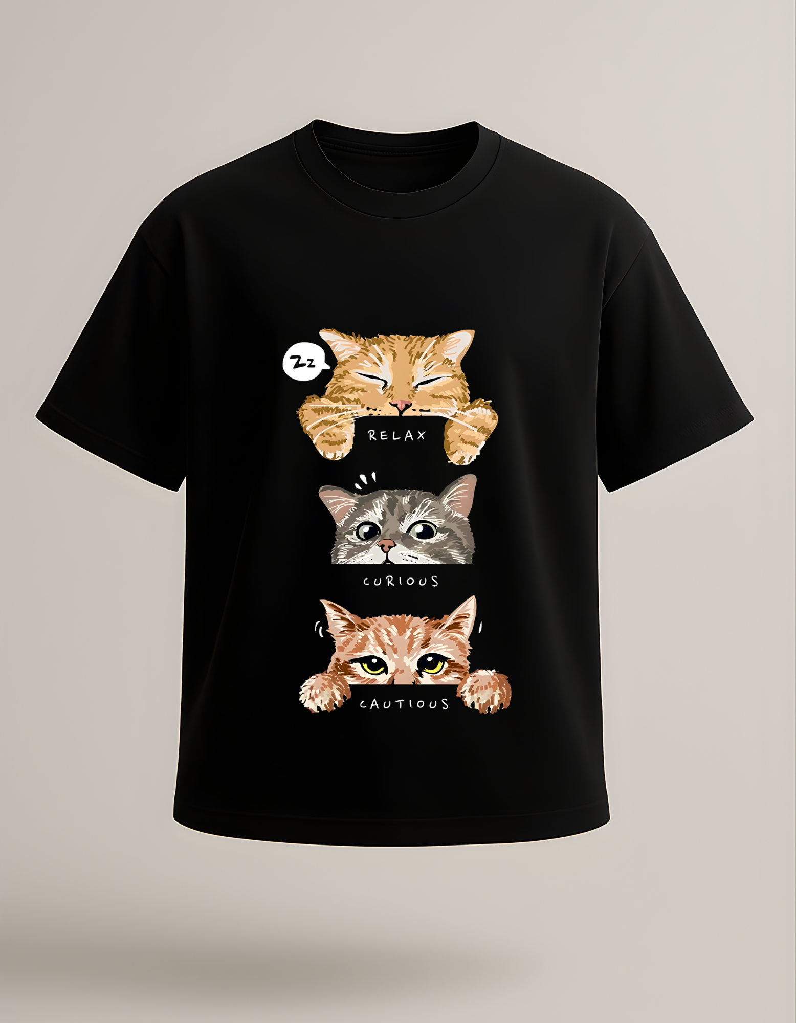 Three Catitudes- Oversized shirt